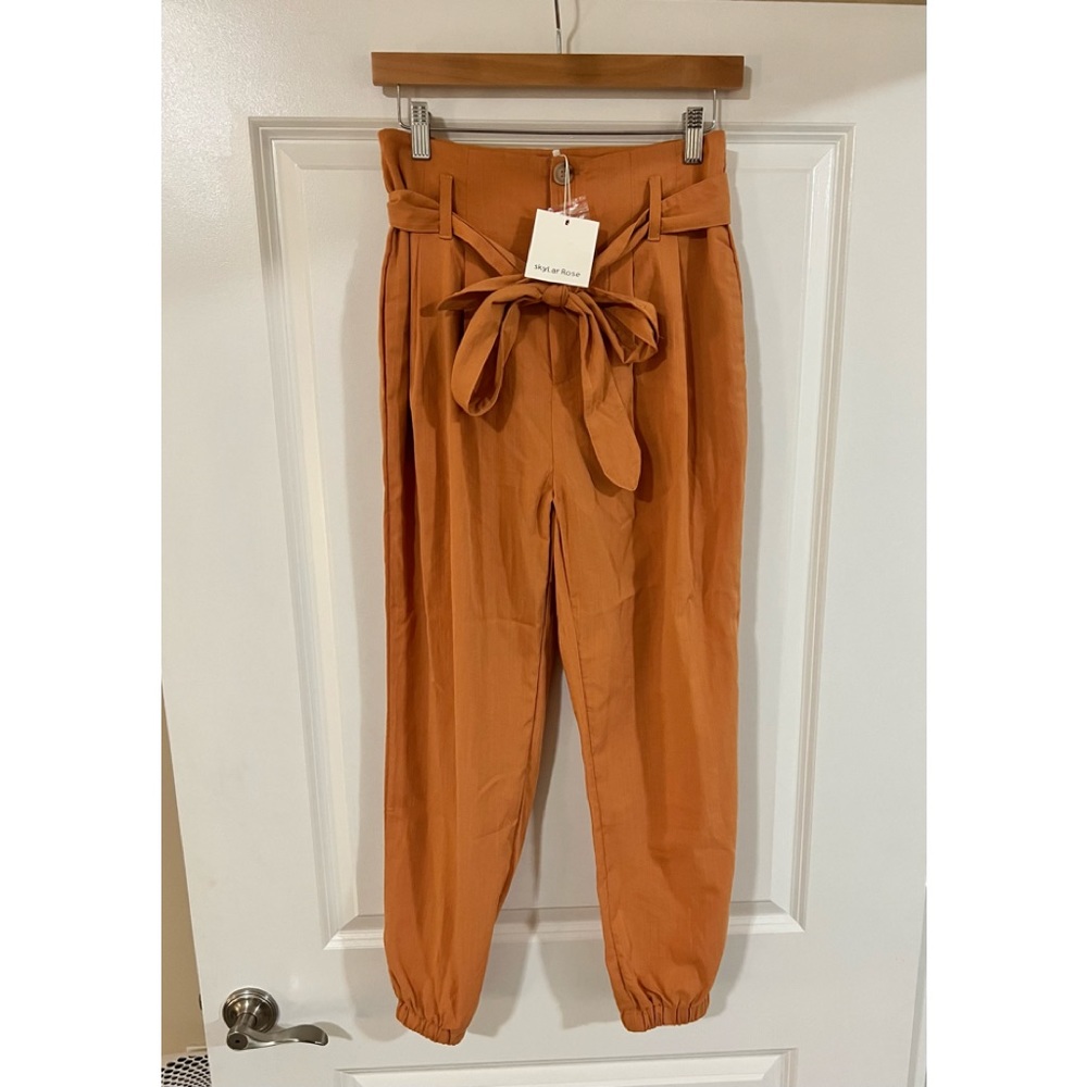 Skylar Rose Orange Paperbag Pants. Size S. NWT.